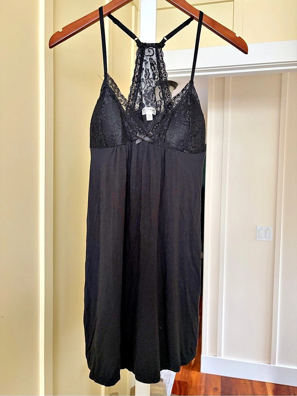 PJ Salvage Black Lace Chemise pajama gown slip Size XS
